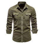 Button-Down Shirt with Chest Pockets for Men