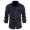 Button-Down Shirt with Chest Pockets for Men - Navy Blue