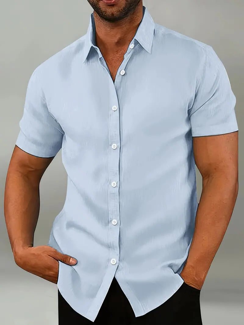 Button-Down Short Sleeve Casual Shirt for Men