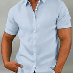 Button-Down Short Sleeve Casual Shirt for Men