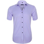 Button-Down Short Sleeve Polo Shirt for Men - Lavender