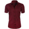 Button-Down Short Sleeve Polo Shirt for Men - Dark Red