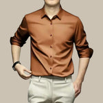 Button-Down Silk Shirt for Men