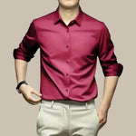 Button-Down Silk Shirt for Men - View 2