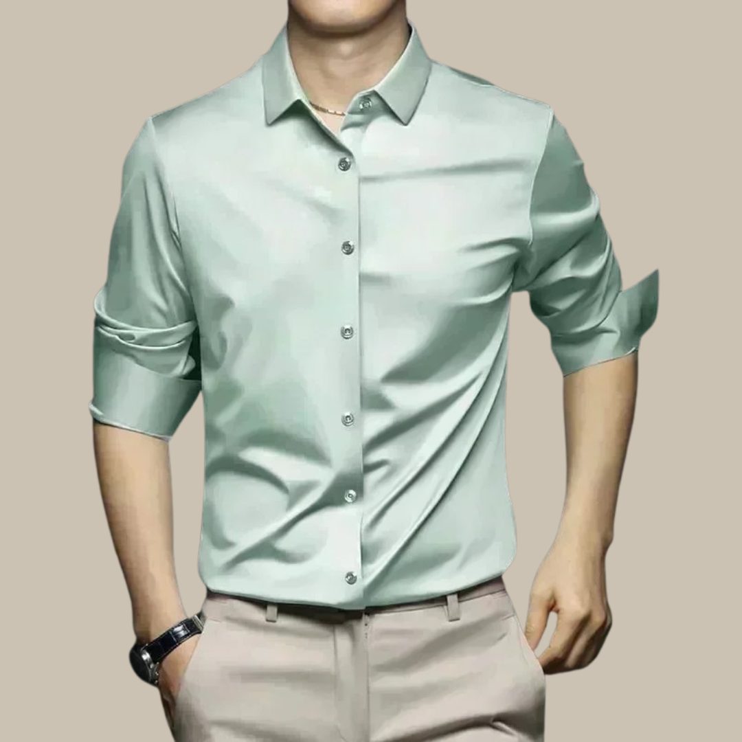 Button-Down Silk Shirt for Men - View 4