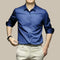Button-Down Silk Shirt for Men - Dark blue