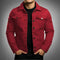 Button-Up Denim Jacket for Men - Red