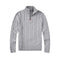 Cable Knit Half Zip Sweater for Men - Grey