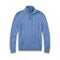 Cable Knit Half Zip Sweater for Men - Blue