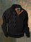 Cable Knit Zip-Up Sweater for Men - Black