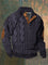 Cable Knit Zip-Up Sweater for Men - Purple