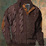 Cable Knit Zip-Up Sweater for Men - View 3