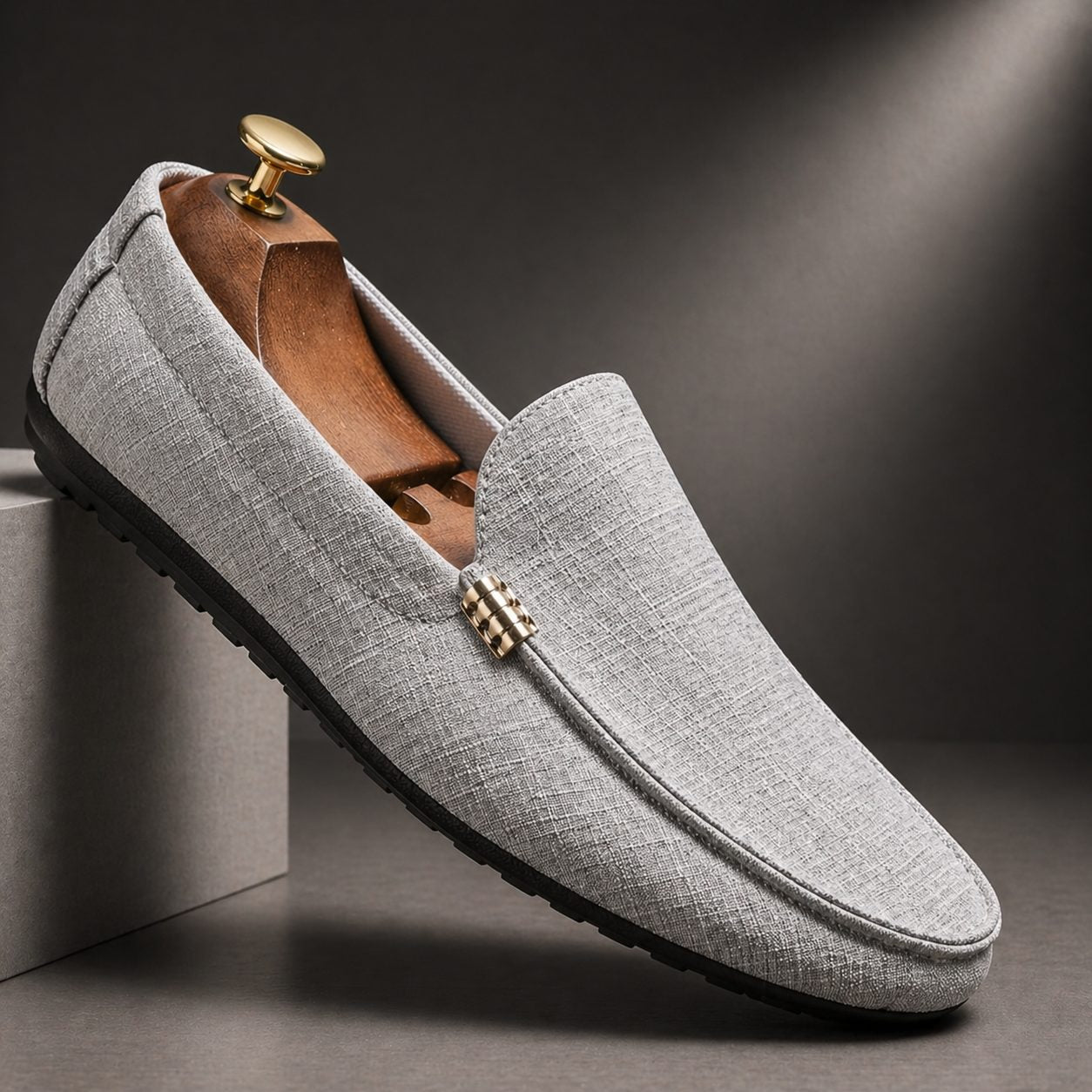 Canvas Slip-On Loafers for Men - Gray