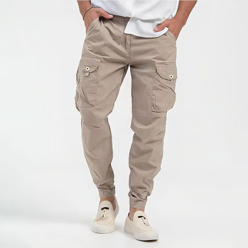Cargo Jogger Pants with Multi-Pocket for Men - Beige