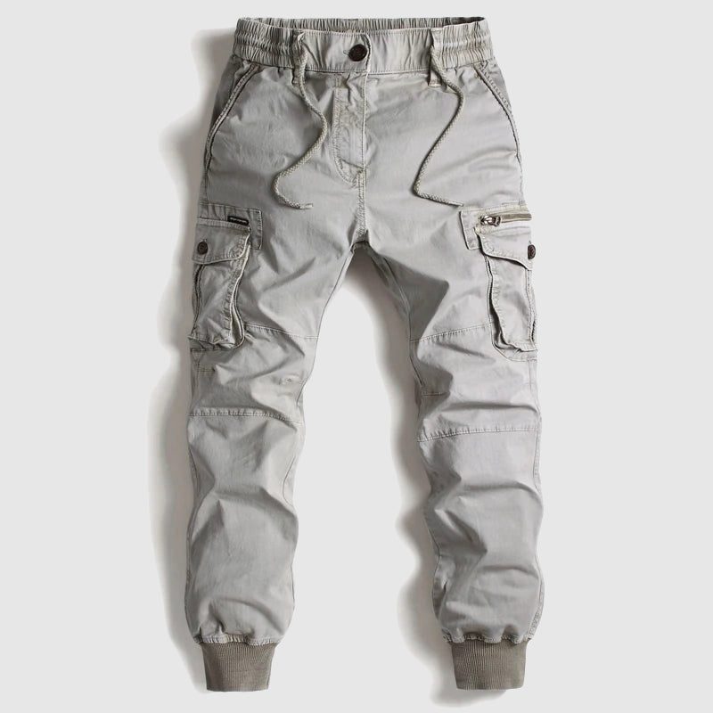Cargo Joggers with Cuff Hem for Men - Grey