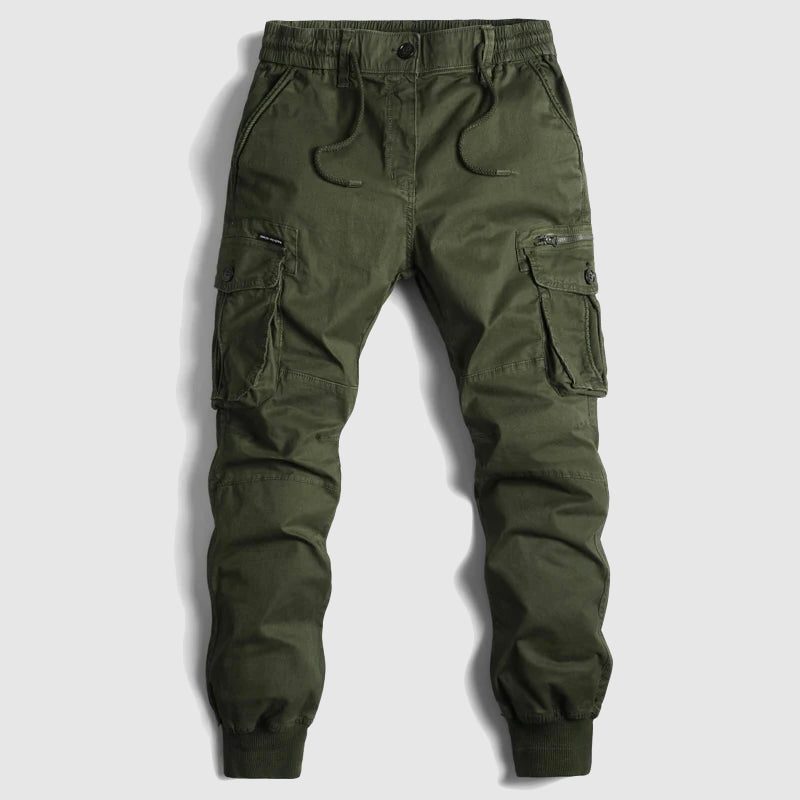 Cargo Joggers with Cuff Hem for Men - Green