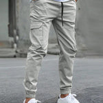 Cargo Joggers with Tapered Ankle for Men - Light Gray