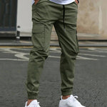 Cargo Joggers with Tapered Ankle for Men - Military Green