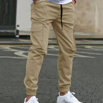 Cargo Joggers with Tapered Ankle for Men - Beige