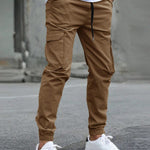 Cargo Joggers with Tapered Ankle for Men - Brown