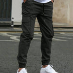 Cargo Joggers with Tapered Ankle for Men - Black