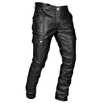 Cargo Leather Biker Trousers for Men
