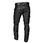 Cargo Leather Biker Trousers for Men - View 3
