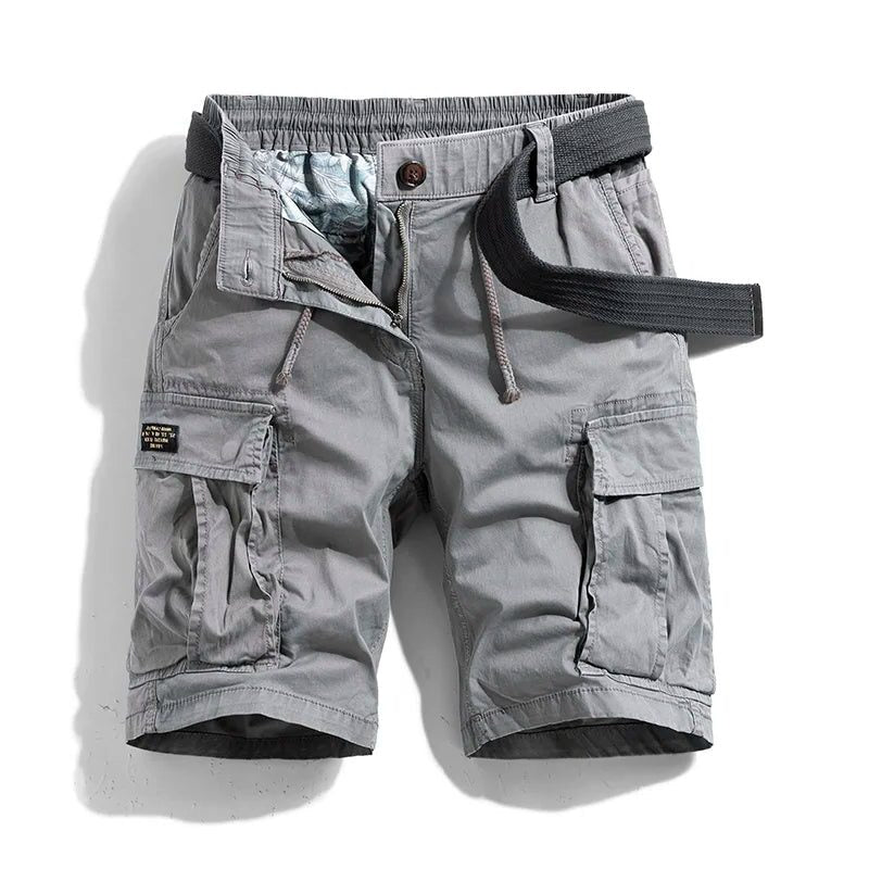 Cargo Shorts with Belt for Men - Grey