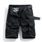 Cargo Shorts with Belt for Men - Black