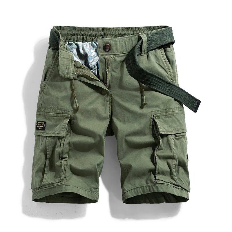 Cargo Shorts with Belt for Men - Army Green