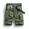 Cargo Shorts with Belt for Men - Army Green
