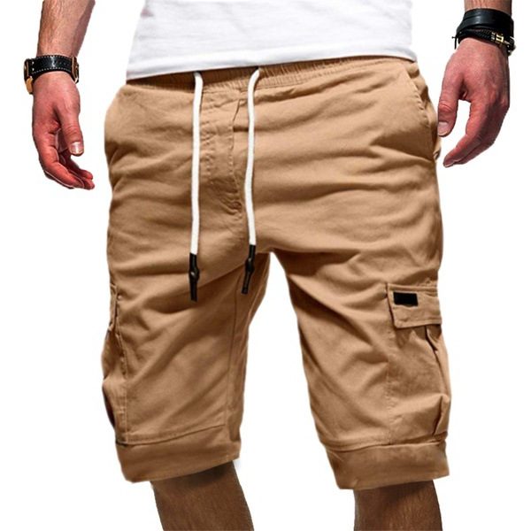 Cargo Shorts with Drawstring for Men - Beige