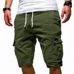 Cargo Shorts with Drawstring for Men - Olive