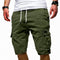 Cargo Shorts with Drawstring for Men - Olive