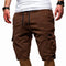 Cargo Shorts with Drawstring for Men - Dark Brown