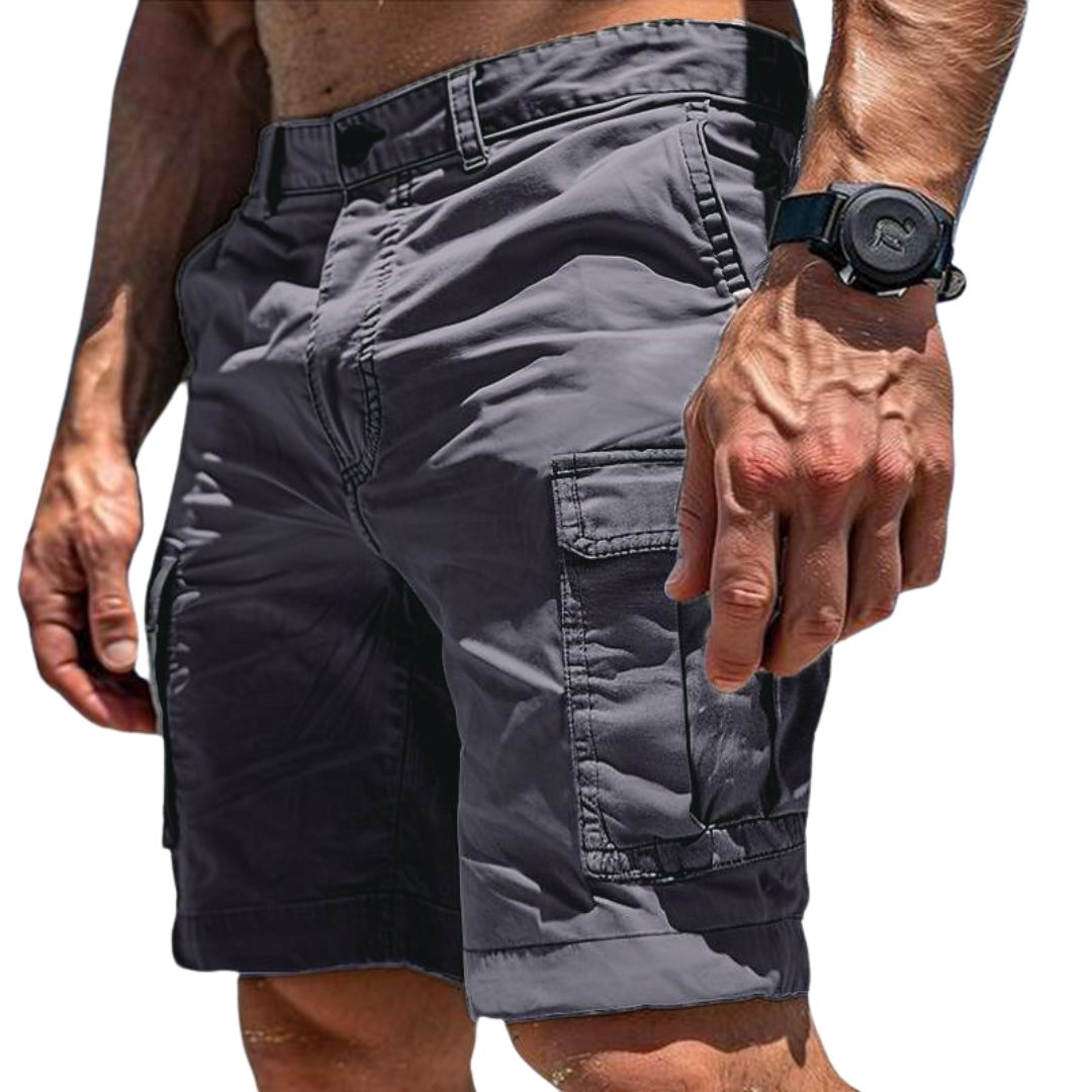 Cargo Shorts with Utility Pockets for Men - Grey