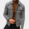 Checked Overshirt with Collar for Men - Gray
