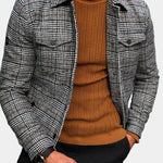 Checked Overshirt with Collar for Men - View 3