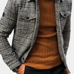 Checked Overshirt with Collar for Men - View 5