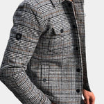 Checked Overshirt with Collar for Men - View 6