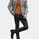 Checked Overshirt with Collar for Men - View 8