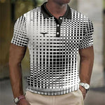 Checkered Polo Shirt for Men - White