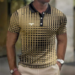 Checkered Polo Shirt for Men - Yellow