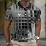 Checkered Polo Shirt for Men - Grey