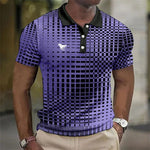 Checkered Polo Shirt for Men - Purple