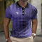 Checkered Polo Shirt for Men - Purple