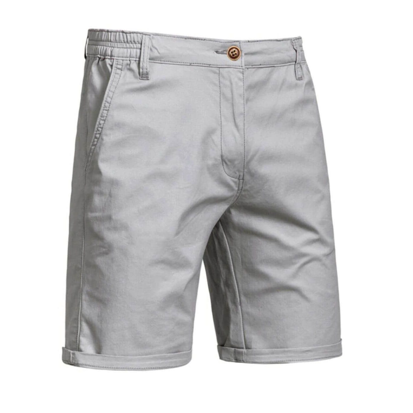 Chino Shorts with Welt Pockets for Men - Light Gray