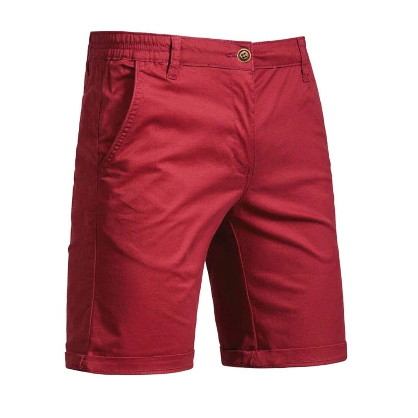 Chino Shorts with Welt Pockets for Men - Red