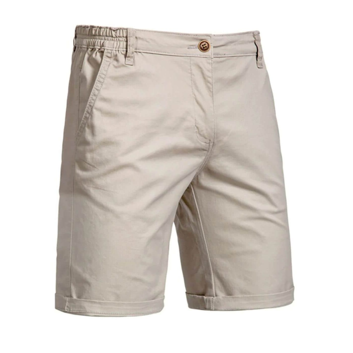 Chino Shorts with Welt Pockets for Men - Beige