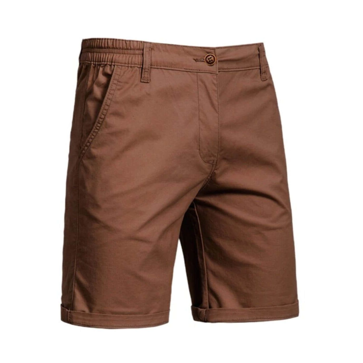 Chino Shorts with Welt Pockets for Men - Brown